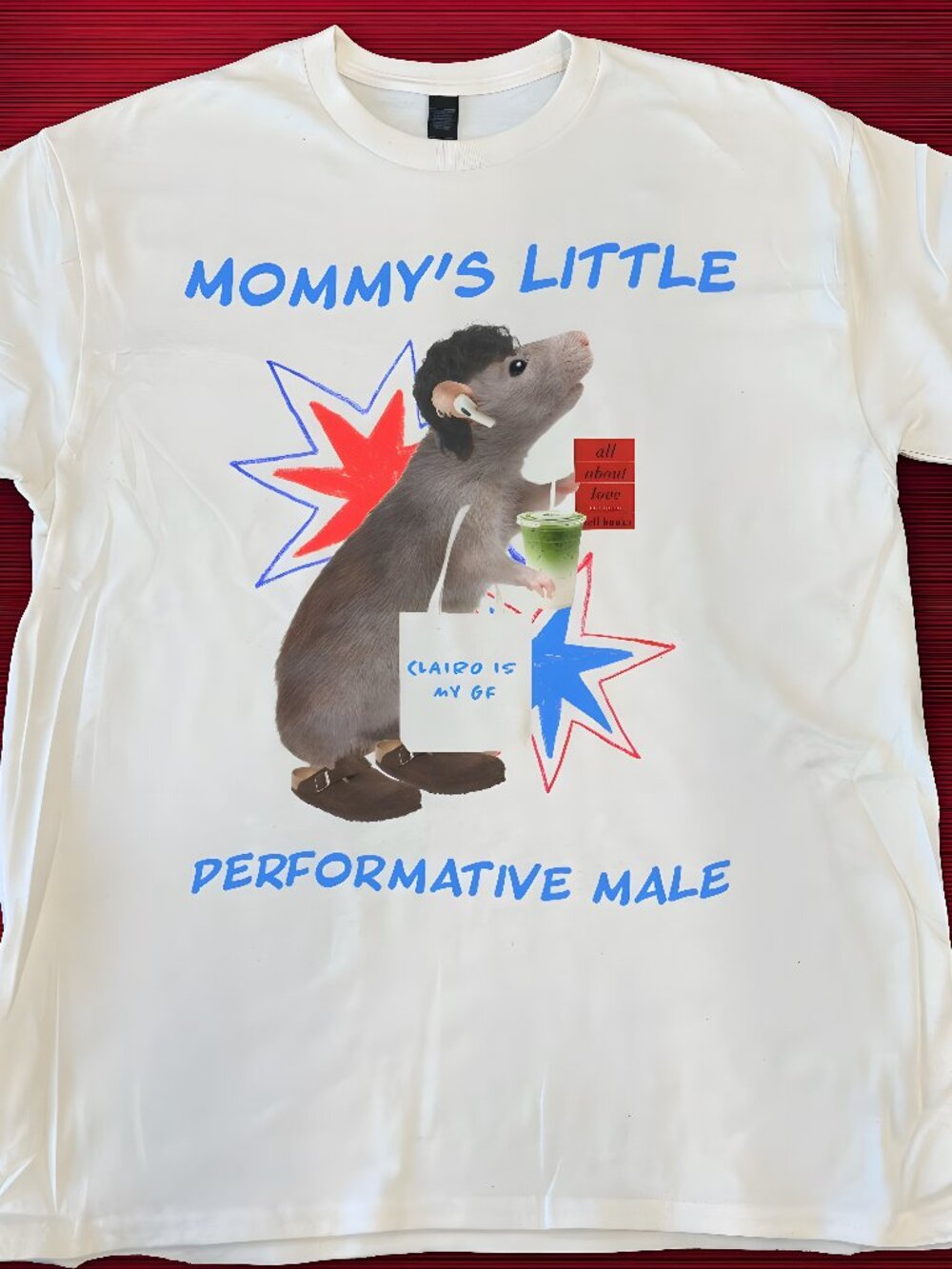 VINTAGE STYLE PERFORMATIVE MALE TEE White printed t-shirt